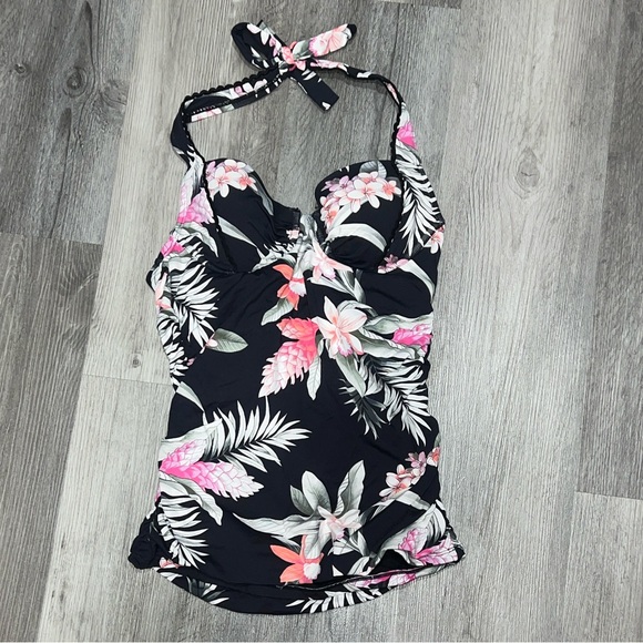 Tommy Bahama's "Ginger Flowers" Tankini, Rash Guard Top & skirt,(4pcs) size S/M - Picture 7 of 12